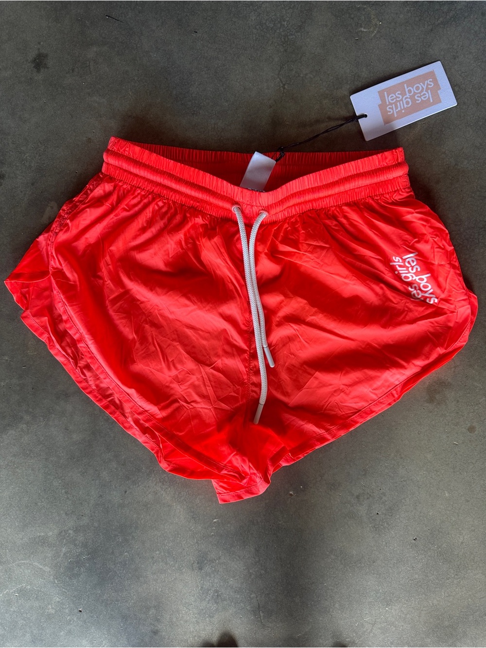 Neon Red Athletic Running Shorts